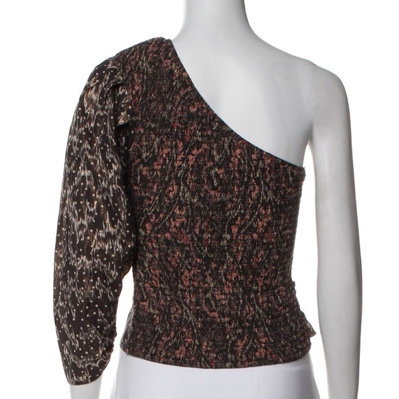 NWT Maria Cher Villafranca Lia One-Shoulder Metallic Cotton Top Sz S - Picture 3 of 6